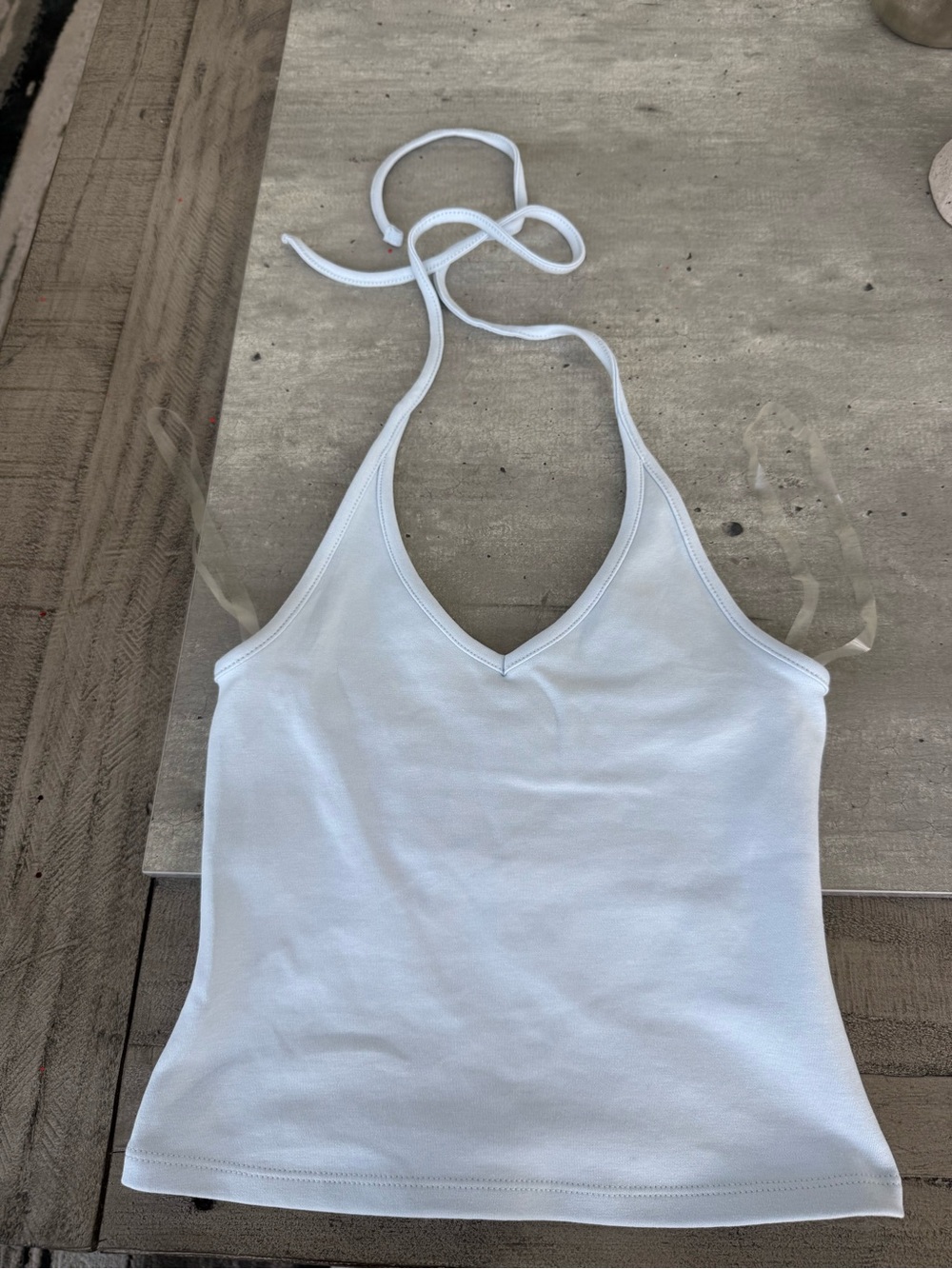 wild fable White V-Neck Halter Tank Top